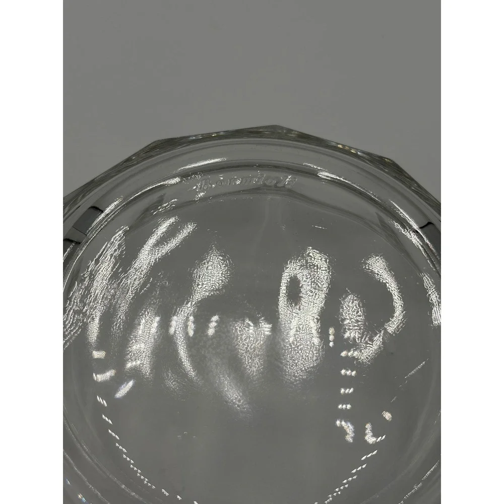 Bormioli Rocco Italy Clear Glass 12-Sided Dodecagon Paneled Serving Bowl